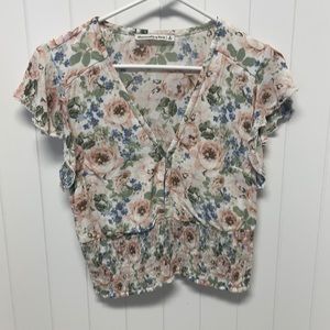 A&F short sleeve cropped blouse
